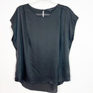PLEIONE BLACK BOXY SILKY SLEEVELESS BLOUSE WOMENS SZ MEDIUM